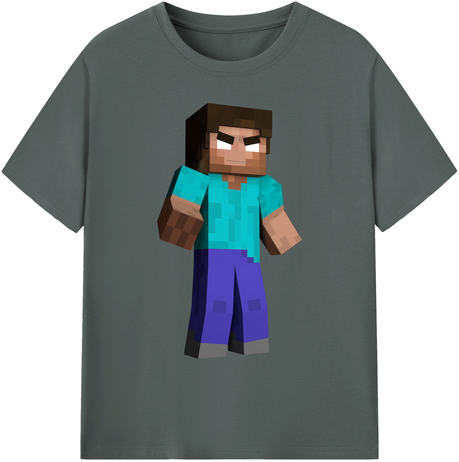 （画像用） マインクラフト ブロックの世界 Minecraft MC Block world 綿100％ メンズ半袖Tシャツ｜肌触りやわらか＆通気性
